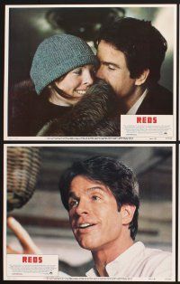 3f621 REDS 8 LCs '81 Warren Beatty as John Reed, Diane Keaton, Jack Nicholson, Maureen Stapleton