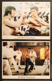 3f918 RETURN OF THE DRAGON 5 LCs '74 Bruce Lee classic, great image of Lee vs. Chuck Norris!