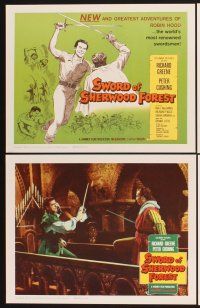 3f744 SWORD OF SHERWOOD FOREST 8 LCs '60 Richard Greene as Robin Hood, Peter Cushing!