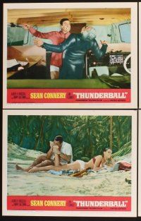3f775 THUNDERBALL 8 LCs '65 great images of Sean Connery as Bond, Claudine Auger & Adolfo Celi!