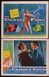3f804 UNHOLY FOUR 8 LCs '54 sexy Paulette Goddard trapped in a web of intrigue!