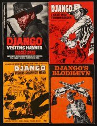 3g040 LOT OF 4 DJANGO SPAGHETTI WESTERN DANISH PROGRAMS '66 - '67 cool different artwork!