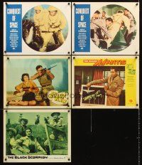 3g019 LOT OF 5 1950s SCI-FI LOBBY CARDS '50s Conquest of Space, Deadly Mantis, Black Scorpion!
