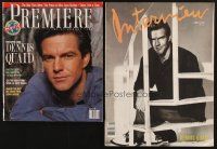 3g045 LOT OF 2 MAGAZINES WITH DENNIS QUAID COVERS '89 - '98 Premiere & Interview!