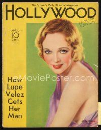 3g080 HOLLYWOOD magazine April 1933 portrait of sexy barely-dressed Sally Blane!