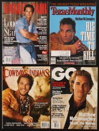 3g042 LOT OF 9 MAGAZINES WITH MATTHEW MCCONAUGHEY COVERS '90s Vanity Fair, Texas Monthly & more!
