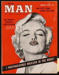 3g105 MODERN MAN magazine March 1955 the man who photographed sexy Marilyn Monroe in the nude!