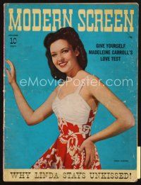 3g107 MODERN SCREEN magazine December 1941 portrait of sexy Linda Darnell from Rise & Shine!