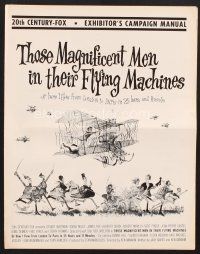 3g253 THOSE MAGNIFICENT MEN IN THEIR FLYING MACHINES pressbook '65 wacky art of early airplane!