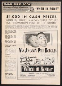 3g267 WHEN IN ROME pressbook '52 great smiling portraits of Van Johnson & Paul Douglas!