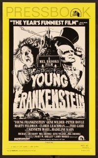 3g270 YOUNG FRANKENSTEIN pressbook '74 Mel Brooks, art of Gene Wilder, Peter Boyle & Marty Feldman