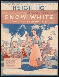 3g133 SNOW WHITE & THE SEVEN DWARFS sheet music '37 Disney cartoon classic, Heigh-Ho!