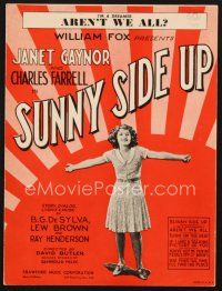 3g136 SUNNY SIDE UP sheet music '29 Janet Gaynor, Aren't We All?