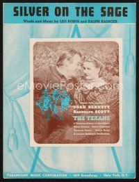3g140 TEXANS sheet music '38 Randolph Scott & Joan Bennett, Silver on the Sage!