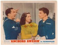 3h143 ANCHORS AWEIGH LC #8 R55 Kathryn Grayson between sailors Frank Sinatra & Gene Kelly!