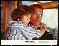 3h257 COMMANDO LC #4 '85 close up of Arnold Schwarzenegger holding young Alyssa Milano!
