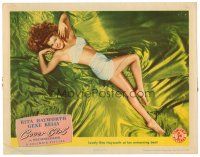 3h267 COVER GIRL LC '44 sexiest full-length Rita Hayworth laying down with flowing red hair!