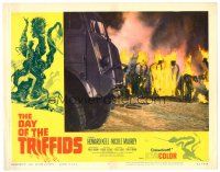 3h291 DAY OF THE TRIFFIDS LC #8 '62 classic English sci-fi, burning plant monsters at climax!