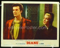 3h302 DIANE LC #2 '56 sexy Lana Turner stares at handsome young Roger Moore!