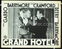 3h406 GRAND HOTEL LC #8 R50s close up of Wallace Beery & John Barrymore!