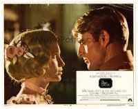 3h407 GREAT GATSBY LC #5 '74 best romantic close up of Robert Redford & Mia Farrow!