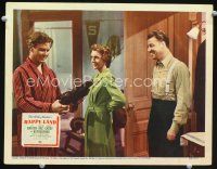 3h424 HAPPY LAND LC '43 Richard Crane gets a new pair of shoes from Don Ameche & Frances Dee!