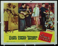 3h481 IT STARTED IN NAPLES LC #1 '60 c/u of sexiest Sophia Loren showing legs & singing with band!