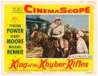 3h505 KING OF THE KHYBER RIFLES LC #3 '54 c/u of British soldier Tyrone Power on horseback!