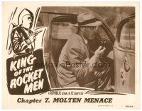 3h506 KING OF THE ROCKET MEN chapter 7 LC '49 cool border art of wacky spaceman, Molten Menace!