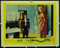3h515 LA PARISIENNE LC #5 '58 man in tux stares at sexy Brigitte Bardot wrapped only in a towel!