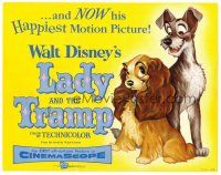 3h042 LADY & THE TRAMP TC '55 Walt Disney romantic canine dog classic cartoon!