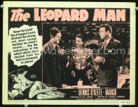 3h526 LEOPARD MAN LC #8 R52 pretty Margo stands between James Bell & Dennis O'Keefe at dinner table!