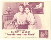 3h530 LIGHT ACROSS THE STREET LC '57 Brigitte Bardot & bloodied man with gun, Female & the Flesh!