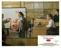 3h533 LIPSTICK Spanish/U.S. LC #8 '76 Margaux Hemingway on witness stand shown her sexy picture!