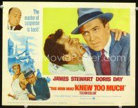 3h554 MAN WHO KNEW TOO MUCH LC #2 R63 directed by Alfred Hitchcock, c/u of James Stewart!