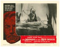 3h563 MASQUE OF THE RED DEATH LC #3 '64 close up of terrified girl about to be sacrificed!