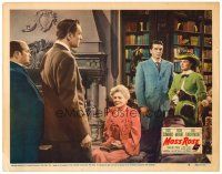 3h574 MOSS ROSE LC #8 '47 Peggy Cummins, Victor Mature & Ethel Barrymore in library with 2 men!