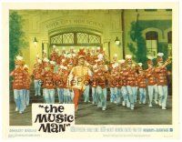 3h579 MUSIC MAN LC #3 '62 Robert Preston leads the band in front of high school!