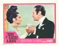 3h583 MY FAIR LADY LC #2 '64 great close up of Audrey Hepburn dancing with Rex Harrison!
