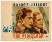 3h628 PLAINSMAN LC #1 R46 great close up of Gary Cooper & Jean Arthur, Cecil B. DeMille