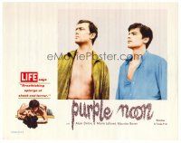 3h644 PURPLE NOON LC '61 Rene Clement's Plein soleil, close up of Alain Delon and Maurice Ronet!