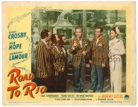 3h662 ROAD TO RIO LC #6 '48 Dorothy Lamour w/ Bing Crosby, Bob Hope & Wiere Brothers in wacky suits!