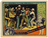 3h671 ROMANCE RIDES THE RANGE LC '36 cowboy Fred Scott & lots of bad guys in a tussle!