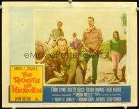 3h673 ROOTS OF HEAVEN LC #6 '58 Errol Flynn, Trevor Howard & sexy Julie Greco in Africa!