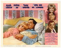 3h693 SEND ME NO FLOWERS LC #1 '64 c/Rock Hudson hugs worried Doris Day in bed!