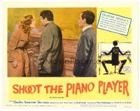 3h703 SHOOT THE PIANO PLAYER LC #8 '62 Francois Truffaut's Tirez sur le pianiste, Charles Aznavour