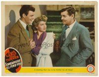3h722 SOMEWHERE I'LL FIND YOU LC '42 sexy Lana Turner between Clark Gable & Robert Sterling!