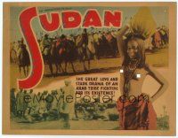 3h088 SUDAN TC '35 naked topless Arab girl + crowd of native guys with camels on horses!