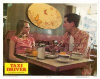 3h757 TAXI DRIVER LC #7 '76 c/u of Robert De Niro & young Jodie Foster in diner, Martin Scorsese!