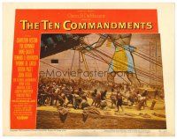 3h759 TEN COMMANDMENTS LC #4 '56 Cecil B. DeMille, massive number of extras by Egyptian temple!
